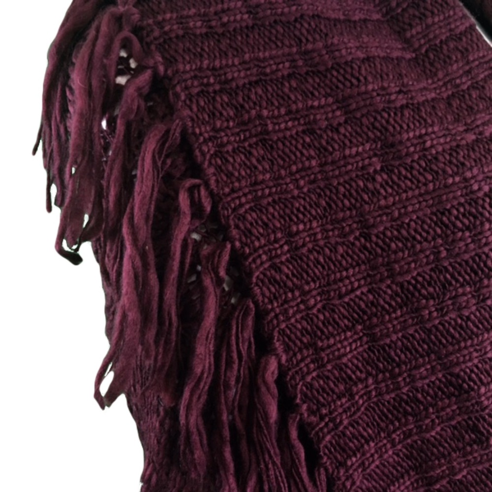NWT Mystree Burgundy Knit Tassel Cardigan - Picture 4 of 5